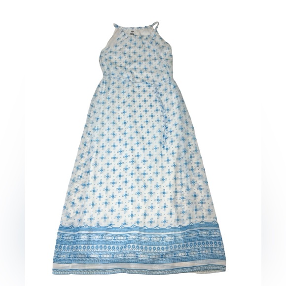 NWT Old Navy Geometric Print White Blue Long Maxi Dress - Women’s XS - Picture 8 of 14